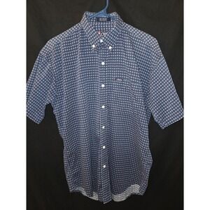 Vintage Chaps by Ralph Lauren Button Up‎ Shirt Size Large Short Sleeve Cotton
